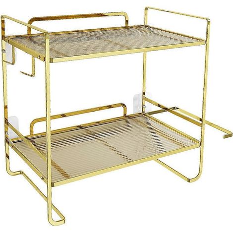 Multifunktionales Ablageregal zur Anbringung über der Toilette, goldfarben (1/5)