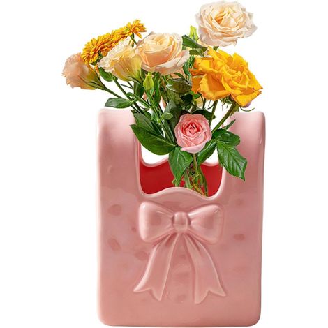 Vase décoratif Support céramique nœud Papillon décoration de Table Vase bourse et jardinière sac à main pour étagère, table, chambre, séjour, cuisine, salle à manger, café, maison, espace (1/5)