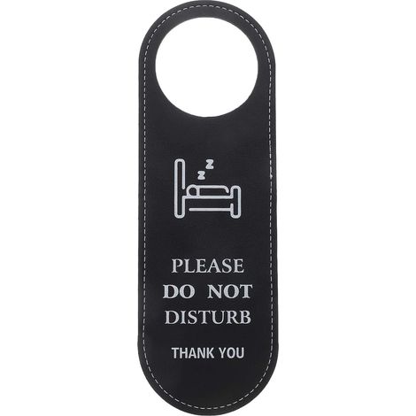 Panneau de Porte Hôtel Notice de Confidentialité en Pu Noir Double Face Signe pour Éviter Interruptions pour Chambre D'hôtel ou Maison (1/5)