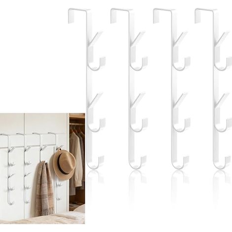 Crochets de Porte Patère Porte Serviette pour Chambre à Coucher Salle Séjour Salle Bain Cuisine Vêtements Serviettes (1/4)