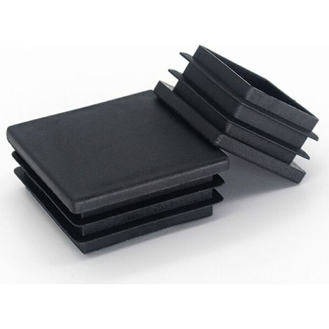 Lot de 200 embouts de chaise en caoutchouc antidérapants carrés pour protéger les meubles et les sols de table, noir (16 16 mm) (1/4)