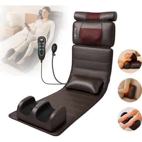 Matelas de massage électrique, Tapis De Massage Corps, Appareil chauffant coussins d'air, 3 niveaux, 5 modes, Pliable pour rangement (1/5)