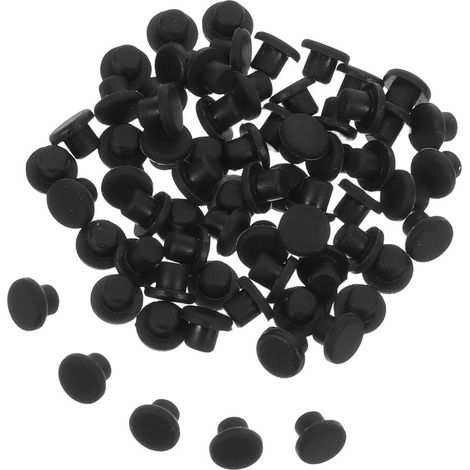 Bouchons en silicone noir Mikinona 3 0 mm lot de 100 cache-vis ronds (1/5)
