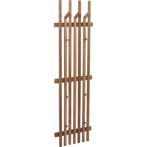 MCA Panel para colgar ropa HHG-394, perchero de pared, barra para colgar ropa, perchero de madera, madera maciza 135 x 40 cm, roble (1/5)