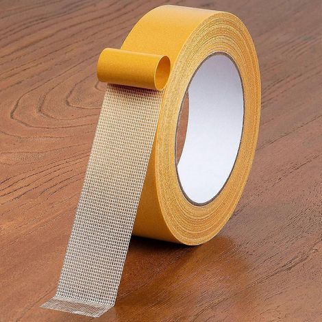Ruban adhésif double face quadrillé, ruban adhésif double face, ruban textile de 3 cm x 20 m, ruban adhésif double face en maille pour vêtements, ruban transparent résistant (1/5)