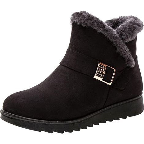 Bottes Hiver Femme - Antidérapantes Résistantes À L'Eau Fourrées Fourrure Intérieure Chaussures Extérieur Intérieur - Tailles 35 À 43