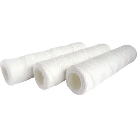 Lot de 3 cartouches filtrante anti-sédiments bobinée 20 microns - Taille standard 10", pour filtrer les impuretés de l'eau du réfrigirateur - Durée : 6 mois (1/5)