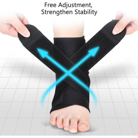 Support de cheville, support de cheville ajustable en nylon respirant, manchon de cheville (1/4)