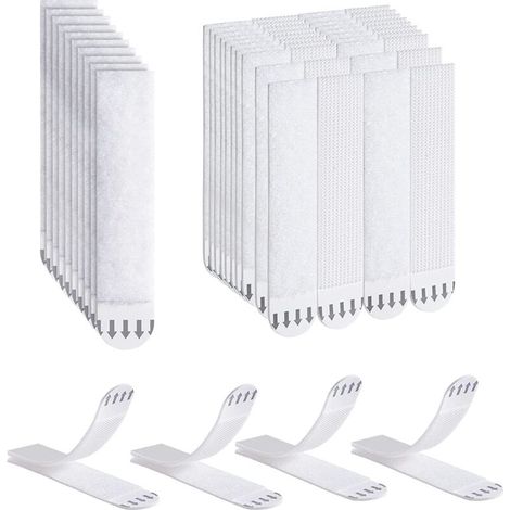 Photo Hanging Tape, 32 Pairs (64 Strips) No-Drill Picture Hanging Strips, Strong Adhesive Strips for Frames (Large)