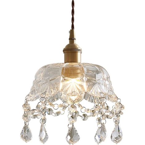 Lámpara colgante moderna de cristal, lámparas colgantes modernas de cristal, lámpara para comedor de restaurante, lámpara colgante de metal para mesita de noche o cocina, bombilla no incluida (color d (1/5)
