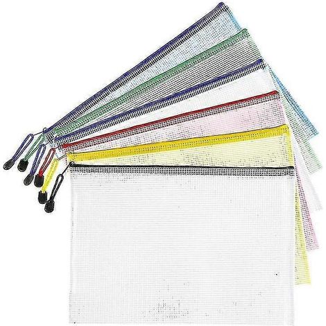 Reißverschlussbeutel aus Kunststoffnetz (schwarz, 12er-Pack), extra große, wasserabweisende Reißverschlusstasche zur Aufbewahrung von Schul- und Bürobedarf, Puzzles und Spielen (1/3)