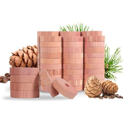 Anti Mites Textiles, 60 Anneaux Anti Mites Bois de Cèdre, 100% Naturel Anti Mites Vêtements sans Produit Chimique, Naturelle Contre Les Mites pour Armoires de Rangement, Penderie