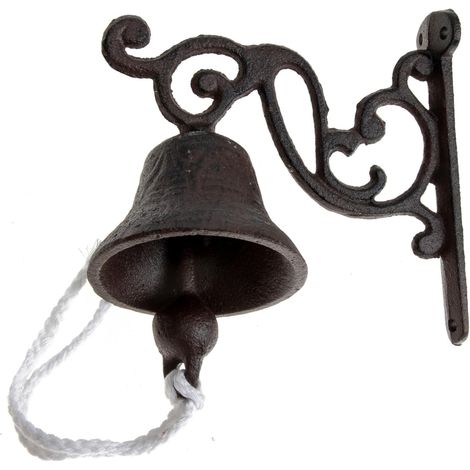 Sonnette De Porte en Fer De Style Vintage avec Mécanisme De Secousse Panneau De Bienvenue Mural Décoration De Jardin Sonnettes De Café pour La Maison (1/5)