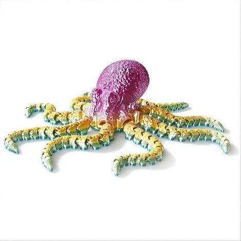 Figurine de pieuvre imprimée en 3D, décoration d'aquarium, plastique, multicolore, 27 cm (1/5)