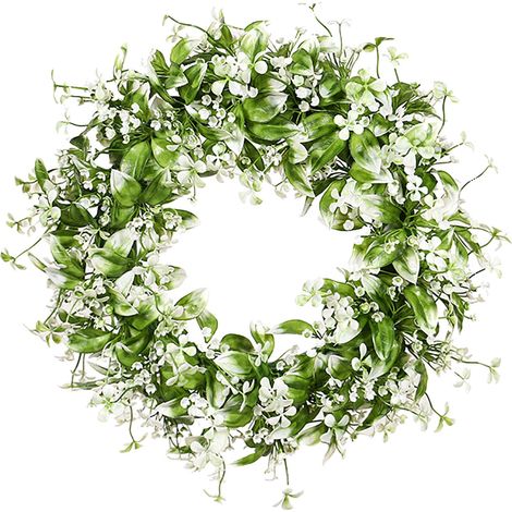 Guirlande De Porte Printemps - Artificielle En Feuillage Vert Et Fleurs Séchées - Extérieur Intérieur - 60 cm (1/5)