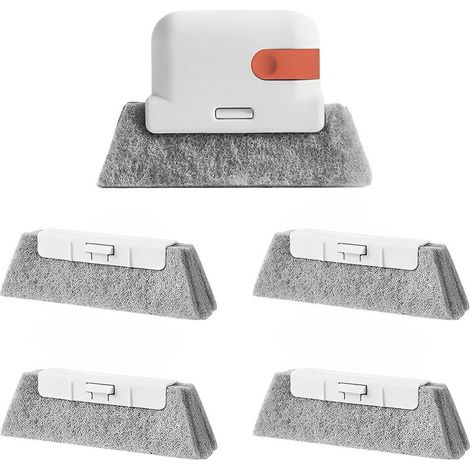 Lot de 5 brosses de Nettoyage pour fenêtre avec suceur Plat pour Rebord de fenêtre Outil de Nettoyage à Main pour Tous Les Coins et espaces (1/5)