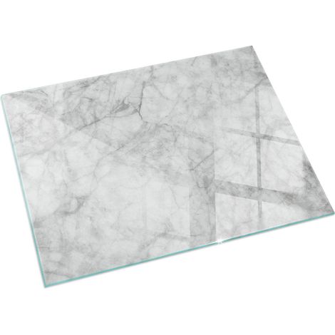Plaque Rectangulaire en verre trempé sous cheminée et poêle protection sol parquet Motif structure marbrée 60x40 cm (1/5)