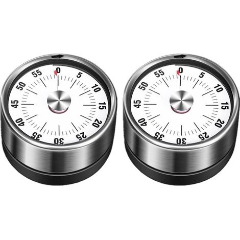 Lot de 2 chronomètres mécaniques blancs pour balances de cuisine (1/5)