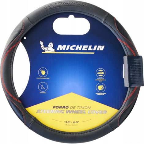 Coprivolante MICHELIN nero con cuciture rosse, 36,8-39,4 cm