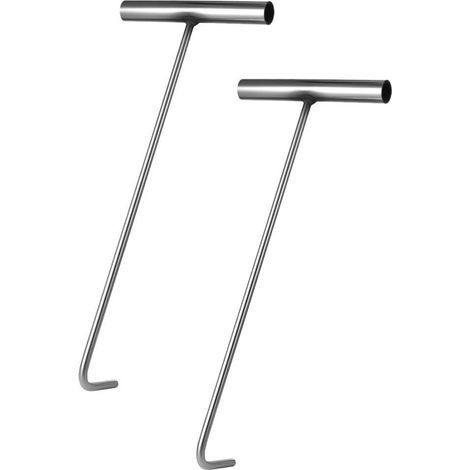 Lot de 2 en T pour couvercle de regard - Pour trampoline - En acier inoxydable (1/5)
