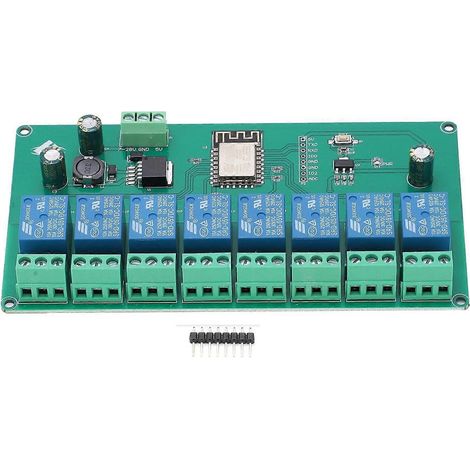Module relais, WLAN, 8 canaux, carte de développement ESP8266 pour commande sans fil, CC 7–28 V / 5 V (1/4)