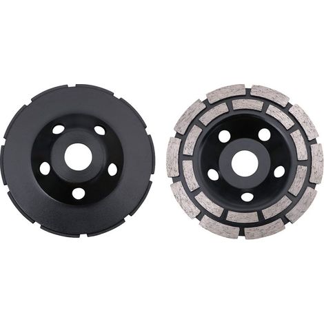 Disque Diamant Abrasif 125mm Meule boisseau Double Rangée, Adapté pour Ponçage Béton Pierre Granit et Maçonnerie (1/4)