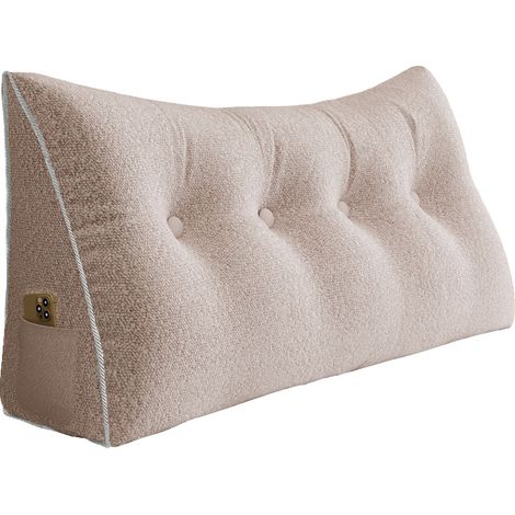 VERCART Großes Bettruhe Keilkissen, Lang Lesekissen, Dekoratives Kopfteilkissen, Dreieckiges Rückenkissen, Loungekissen für Tagesbett oder Couch,Hell-Pink,140x50x20CM