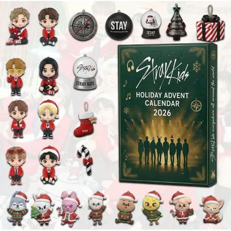 Calendrier de l'Avent 2026 des groupes K-pop, boîte surprise en acrylique avec 24 compartiments, Stray Kids (1/5)