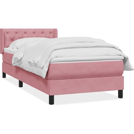 Boxspringbett mit Matratze Rosa 80x220 cm Samt