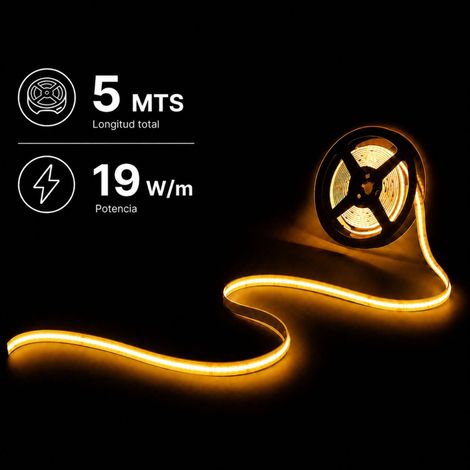 Tira LED COB 24V DC - RGBWW - 19W/m - 12mm - IP20 - Rollo De