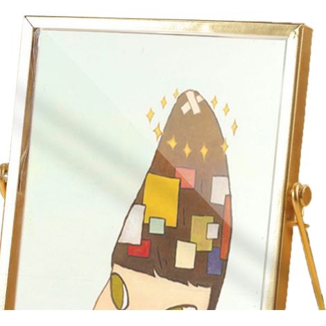 Cadre Photo Décoratif Acrylique 14,5x19,5cm Motif Enfant Dessin Animé Imperméable Ornement Bureau CBS1331 Cadre Métal Doré (1/4)