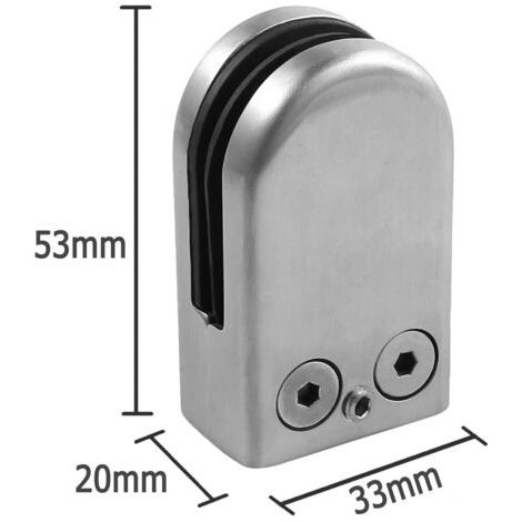 Ineasicer 8 PCS Pince à Verre 6-8mm Porte-Verre Clip en verre en Acier Inoxydable 304 Support en verre Réglable en Verre pour Balustrade Escalier Main courante (1/5)