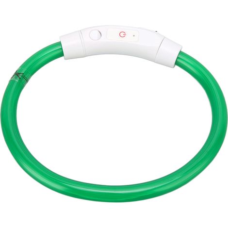 Collier lumineux LED anti-perte pour chien, rechargeable, pour chiens de petite, moyenne et grande taille. Modèle vert. (1/5)