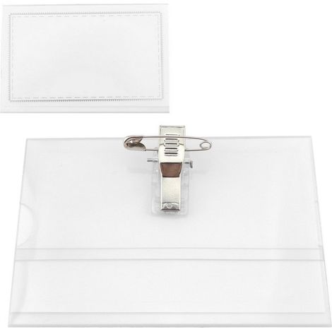 Portatarjetas de identificación con pasador, forma rectangular de 90 x 58 mm. (1/5)