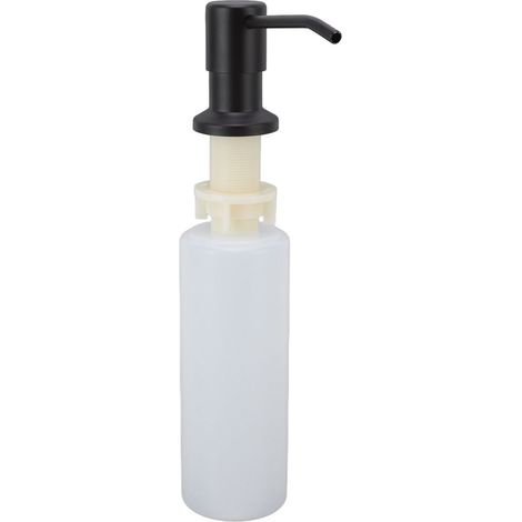 300-ml-Seifenspender für die Küchenspüle, Edelstahl, 360° drehbar, multifunktional, schwarz (1/5)