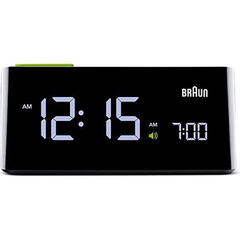 Braun BNC016 Despertador digital negro de diseño minimalista (1/3)