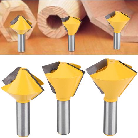 Lot de 3 Fraises à Bois à Tenon et Mortaise, Queue de 1/2", Couteau de Défonceuse pour Travail du Bois (1/5)