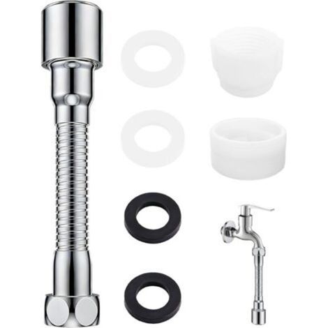 Rallonge de robinet de 13 cm, embout pivotant, régulateur de jet avec adaptateur de robinet, extension de robinet rotative à 360 °, pour cuisine, salle de bain, lavabos