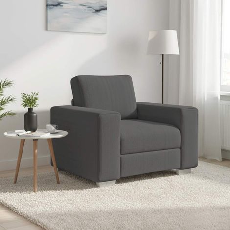 Sillón de tela de pana gris oscuro 60 cm