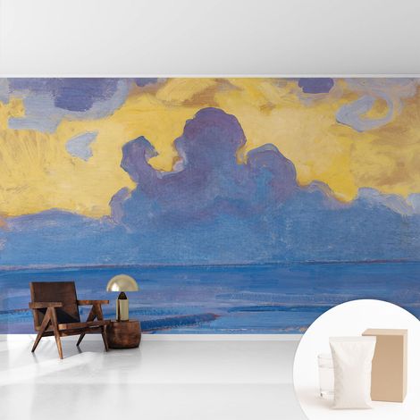 Papier peint avec colle pour décoration moderne de salon chambre à coucher cuisine et bureau Facile Paysage de nuages 416x254 cm (1/5)