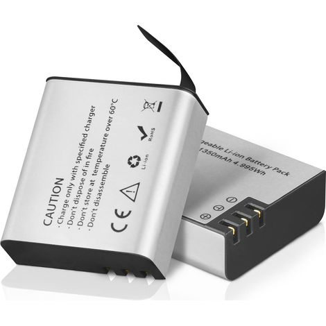 2X 1350mAh Batterie Caméra Sport Bord Arrondi pour Choisir des Cames (1/5)