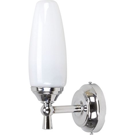 Badezimmerleuchte Messing Glas in Chrom Weiß E14 elegant Spiegel Bad