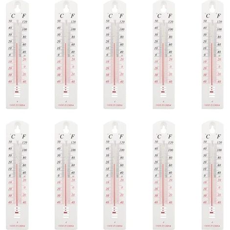 Lot de 10 thermomètres muraux à double fonction pour intérieur et extérieur, précision fiable, design léger (1/5)