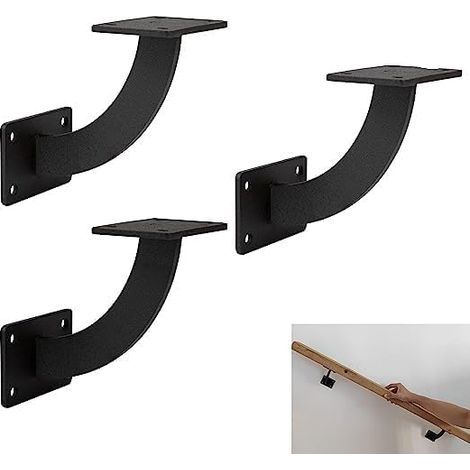 Lot de 3 supports muraux robustes pour rampe d'escalier (1/5)