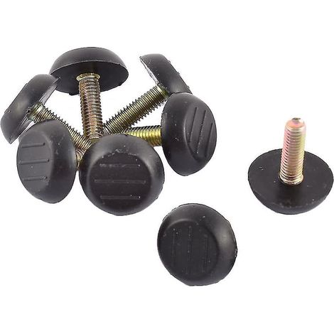 Lot de 16 pieds de table/bureau réglables en métal, tige filetée M6 x 18 mm (1/2)