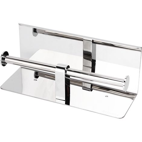 Doppelrollenhalter-Set aus Edelstahl 304 für Badezimmer, kein Bohren erforderlich, wandmontierter Toilettenpapierhalter, WC-Zubehör, Modell 4327 (1/5)