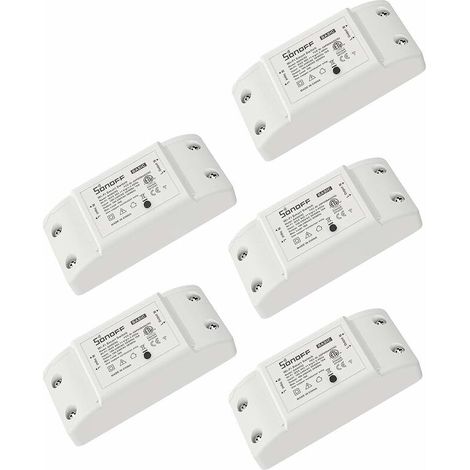 LaBlanc - Interruptor inteligente WiFi BASIC R2, compatible con Alexa/Google Home, control remoto, control por voz, temporizador, no requiere concentrador (paquete de 5)