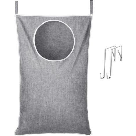 1 x Panier à linge suspendu – Organisateur de rangement gris clair pour linge sale (salle de bain, chambre) (1/5)