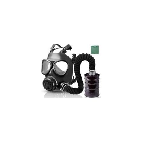 Maschera respiratoria antigas con filtro a carboni attivi da 40 mm e tubo di alimentazione dell'aria, maschere antigas di sopravvivenza nucleare e chimica di grado militare, maschera respiratoria