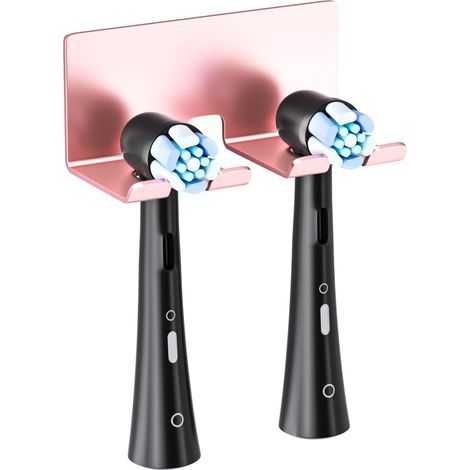 1 Porte-brosse à dents mural, Acier inoxydable, Sans perçage, Adhésif fort, Tête électrique, Salle de bain (1/3)